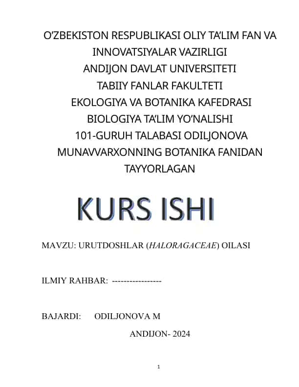 Urutdoshlar (Haloragaceae) oilasi
