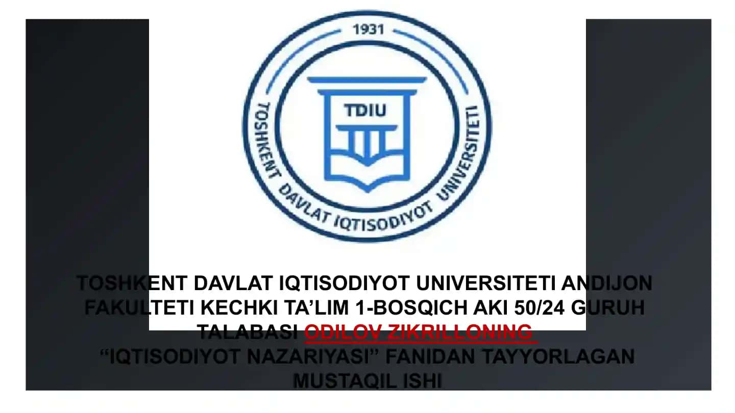 Iqtisodiyot Nazariyasi