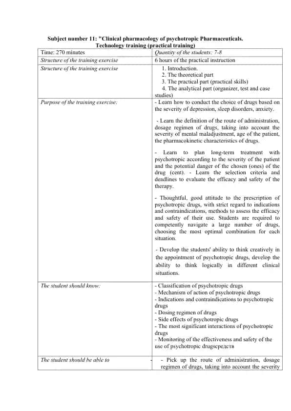 Clinical Pharmacology of Psychotropic Pharmaceuticals