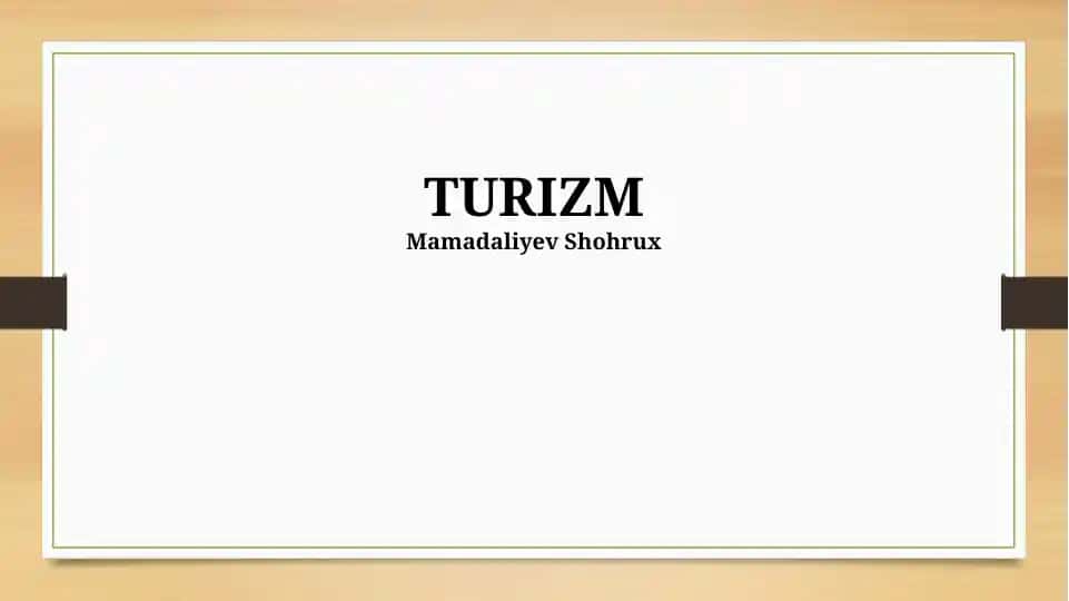 Turizm