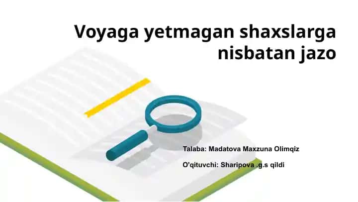 Voyaga Yetmaganlarga Jazo Turlari