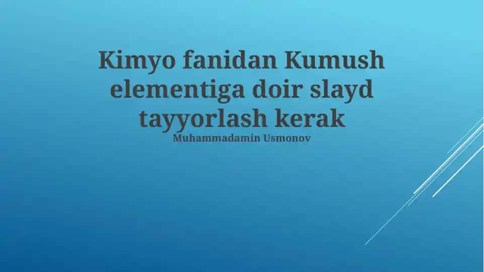 Kumush elementiga doir slayd