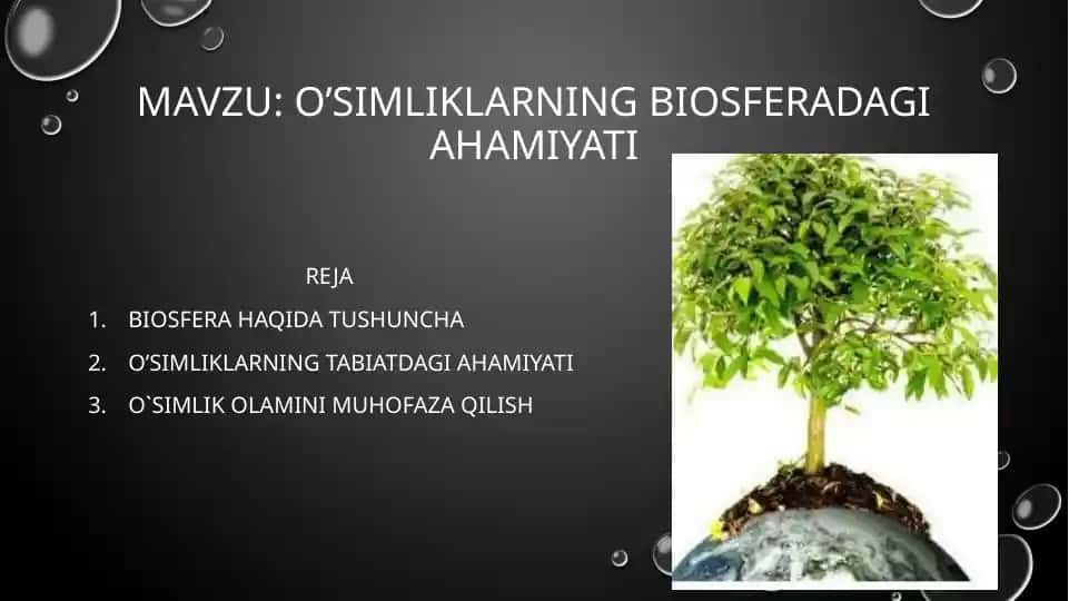 Biosfera haqida tushuncha