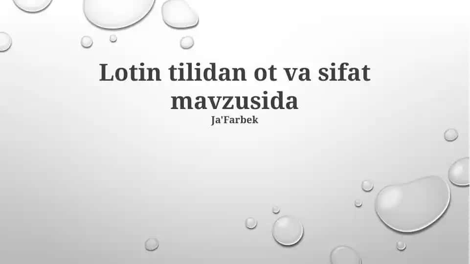 Lotin tilidan ot va sifat mavzusida