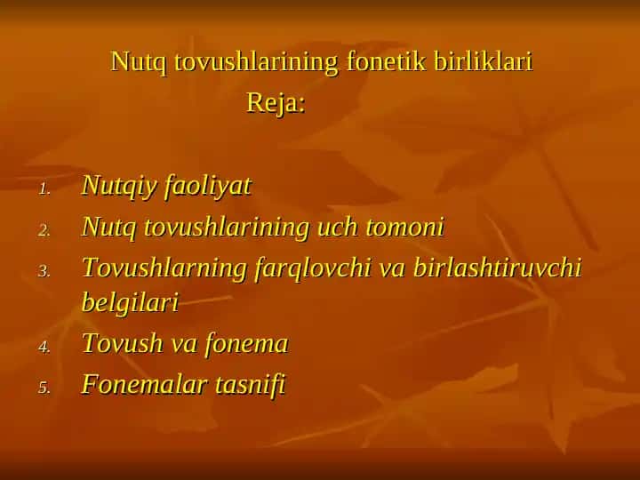 Nutq tovushlarining fonetik birliklari