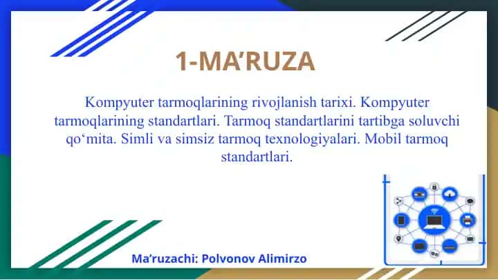 Kompyuter tarmoqlarining rivojlanishi va standartlari