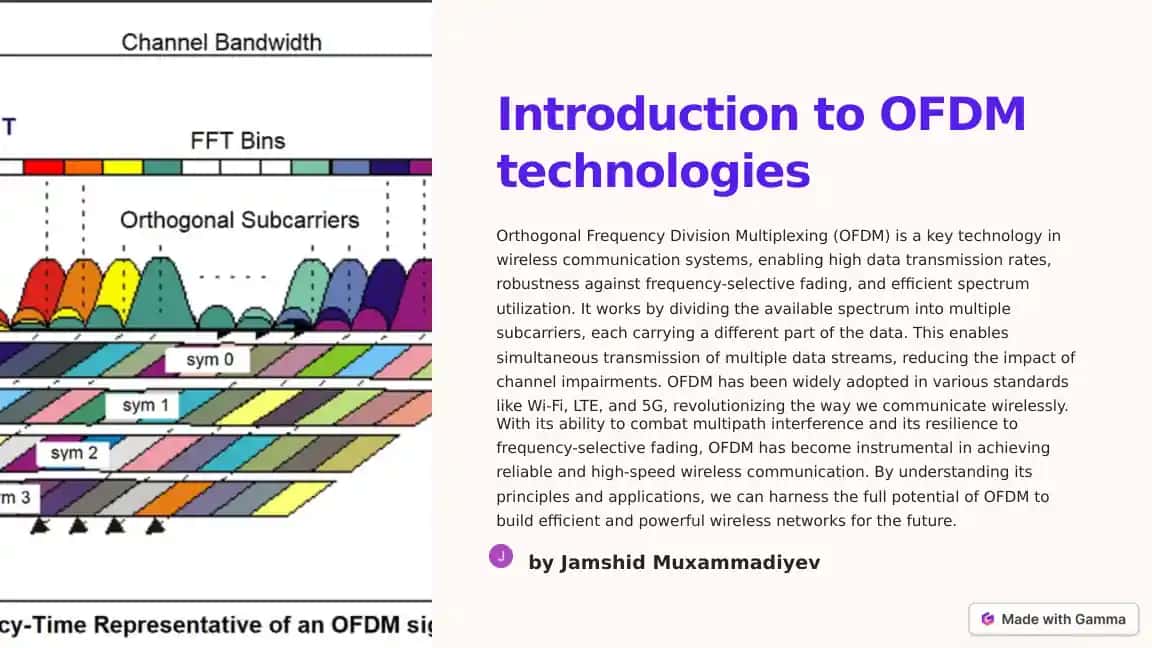 Introduction to OFDM technologies