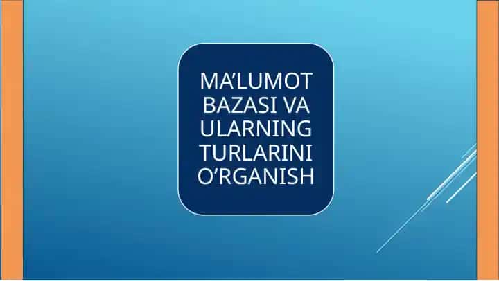 Ma'lumotlar bazasi
