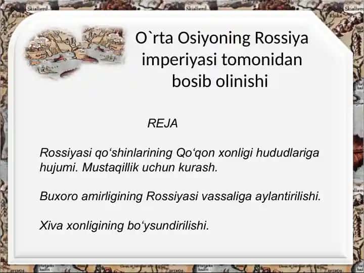 O`rta Osiyoning Rossiya imperiyasi tomonidan bosib olinishi