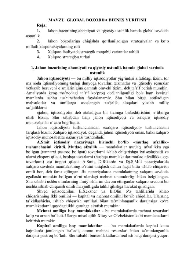 GLOBAL BOZORDA BIZNES YURITISH