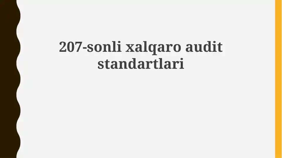 Xalqaro audit standarti 207