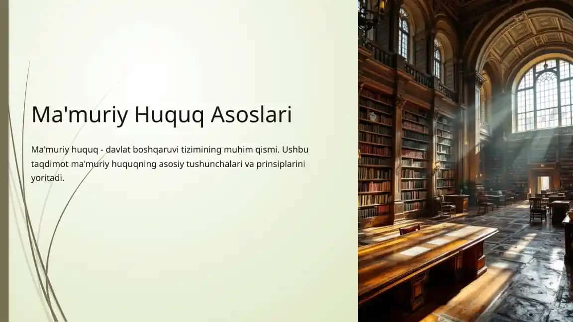 Ma'muriy Huquq Asoslari