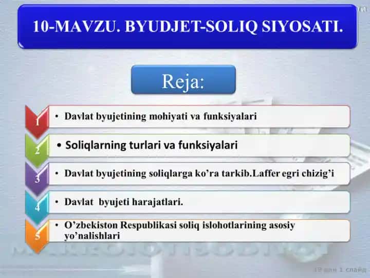 Davlat budjeti va budjet-soliš siyosati
