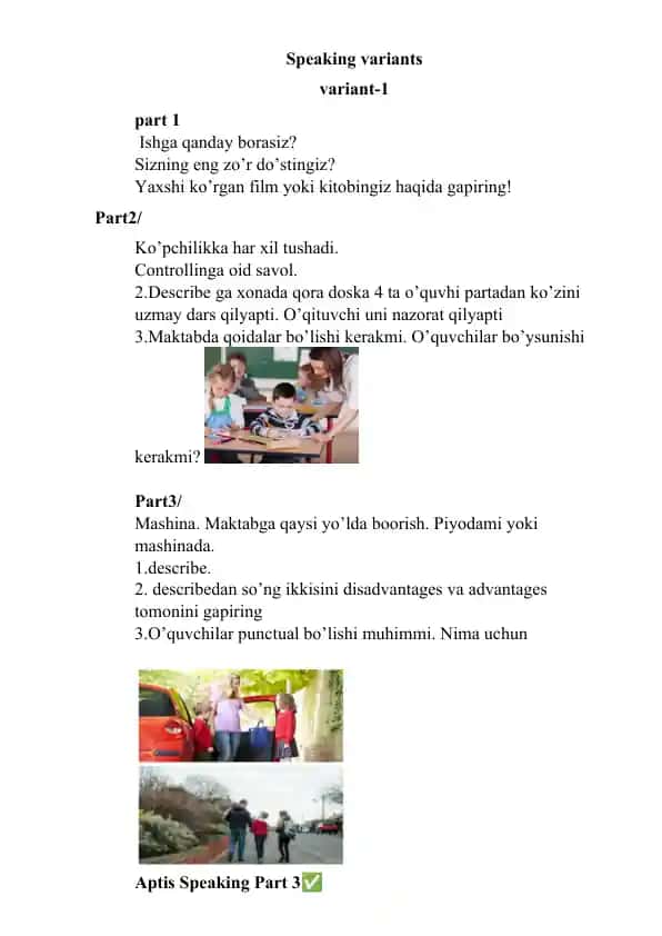 Speaking variants