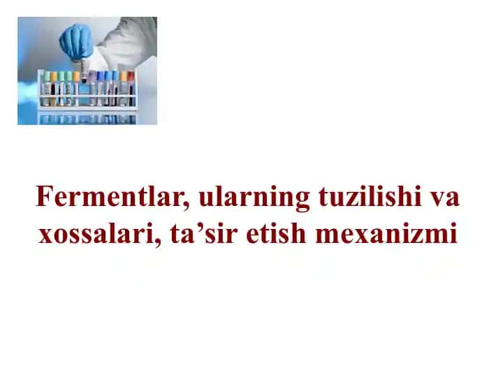 Fermentlar, ularning tuzilishi va xossalari, ta’sir etish mexanizmi