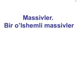 Massivlar