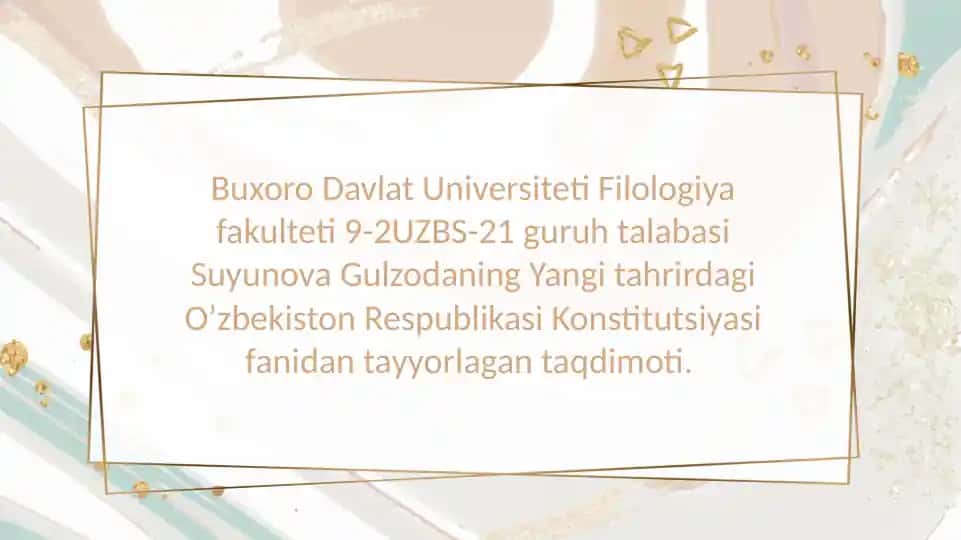 Yangi tahrirdagi Oʼzbekiston Respublikasi Konstitutsiyasi