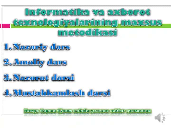 Informatsiya va axborot texnologiyalari