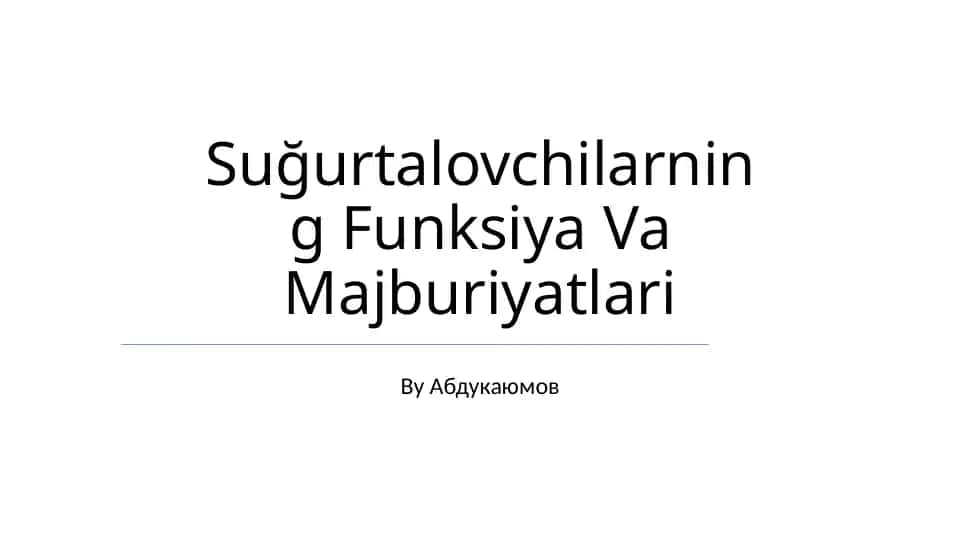 Suğurtalovchilarning Funksiya Va Majburiyatlari