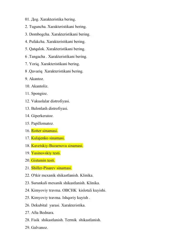 Stomatologiya sinovlari va shikastlanishlar