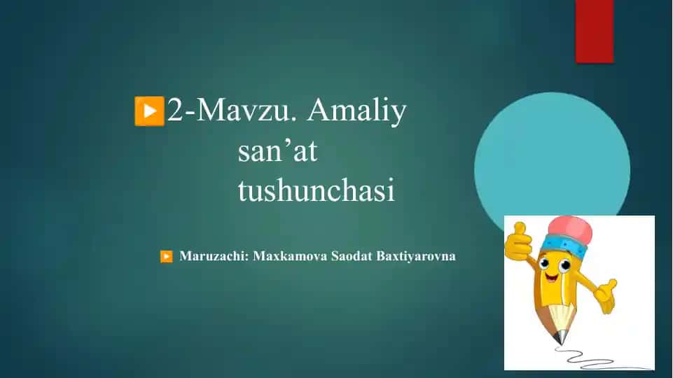 Amaliy san’at tushunchasi