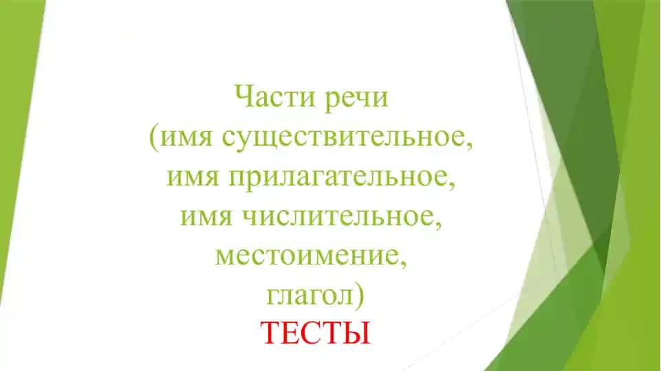 Части речи(имя существительное,имя прилагательное,имя числительное,местоимение,глагол)ТЕСТЫ