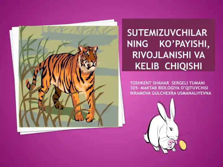 SUTEMIZUVCHILAR NI NG KO’PAYISHI, RIVOJLANISHI VA KELIB CHIQISHI