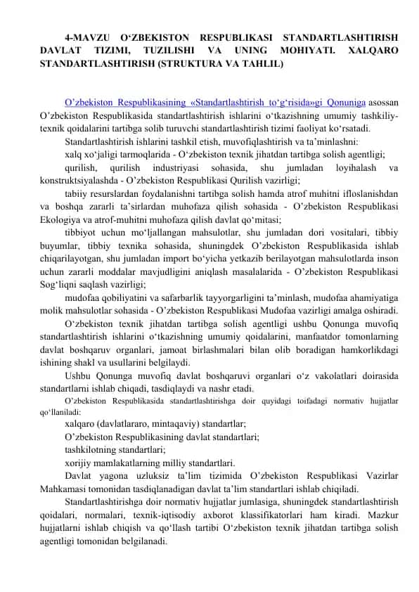Standartlashtirish tizimi