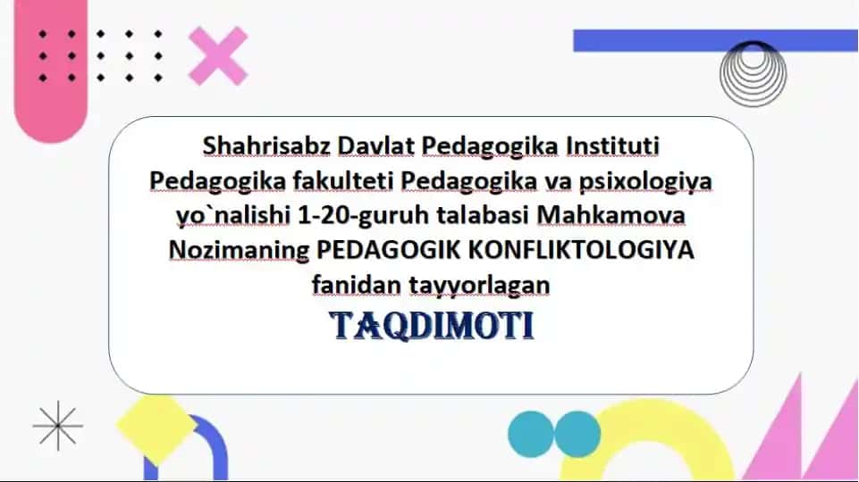 Oilaviy munosabatlar yuzaga keladigan konfliktlar