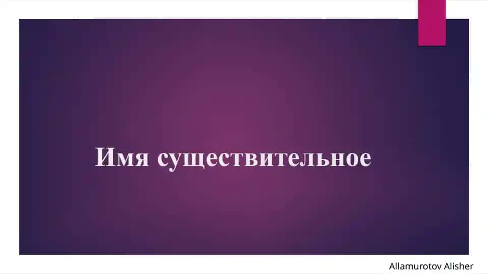 Имя существительное