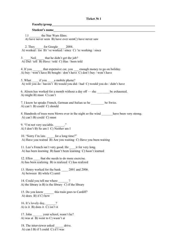 Grammar quiz - Present Perfect, Present Perfect Continuous, Modal verbs