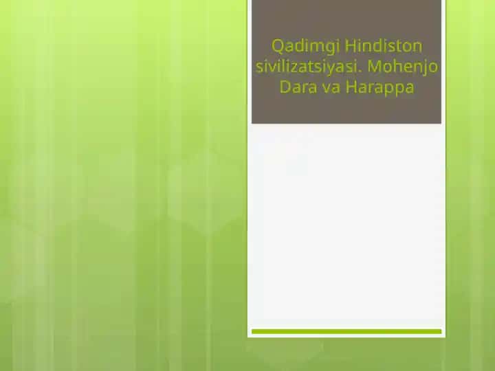 Qadimgi Hindiston sivilizatsiyasi. MohenjoDara va Harappa