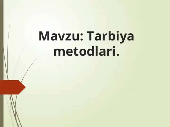 Tarbiya metodlari darslik