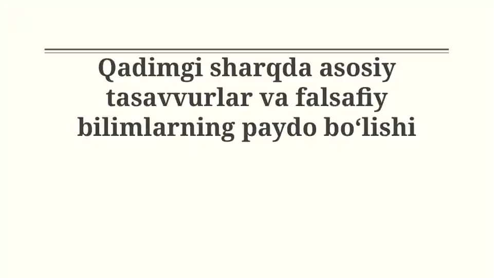 Qadimgi Sharq falsafasi