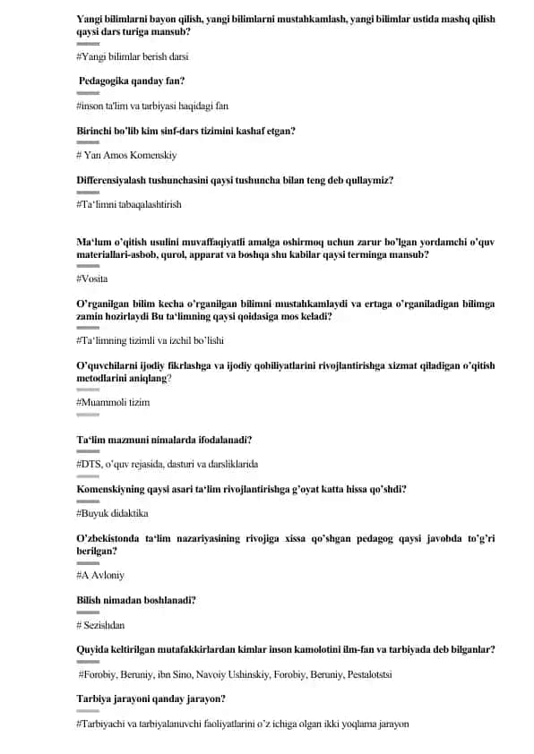 Yangi bilimlar berish darsi