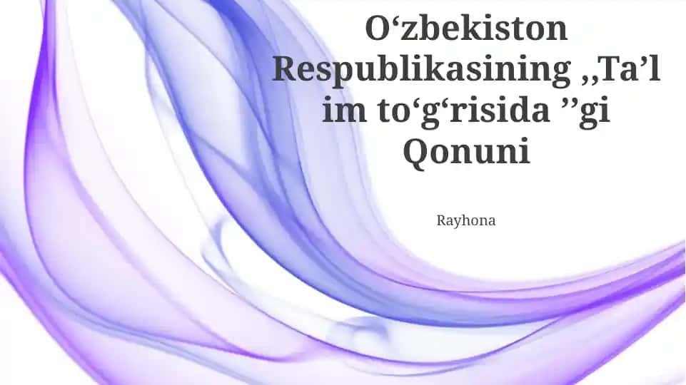 "Ta'lim to'g'risida gi Qonun"