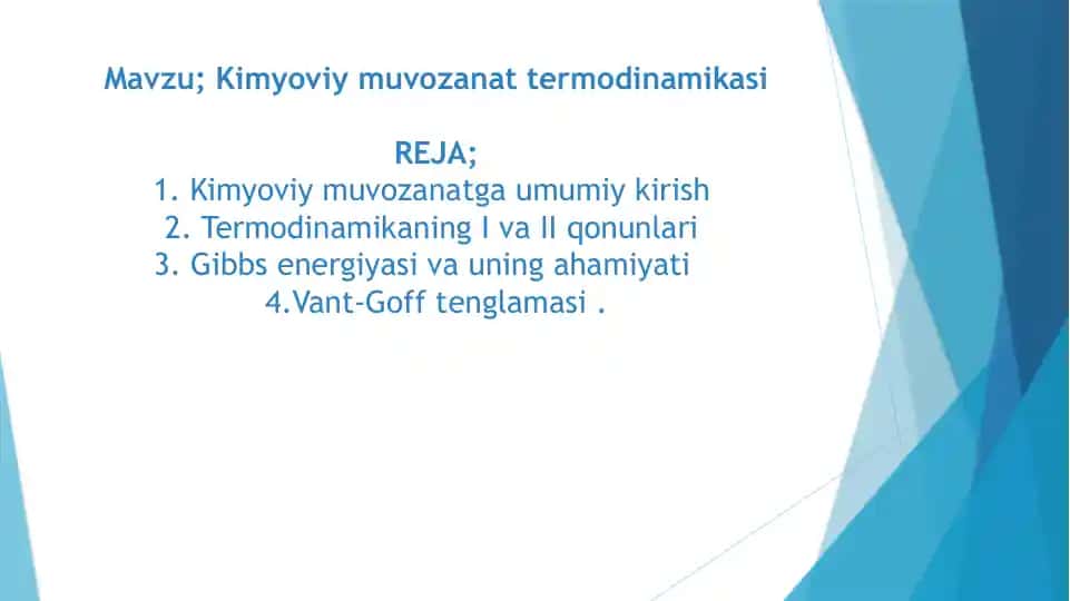 Kimyoviy muvozanat termodinamikasi