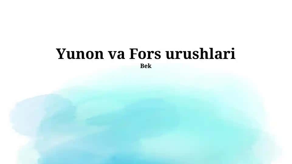 Yunon va Fors urushlari