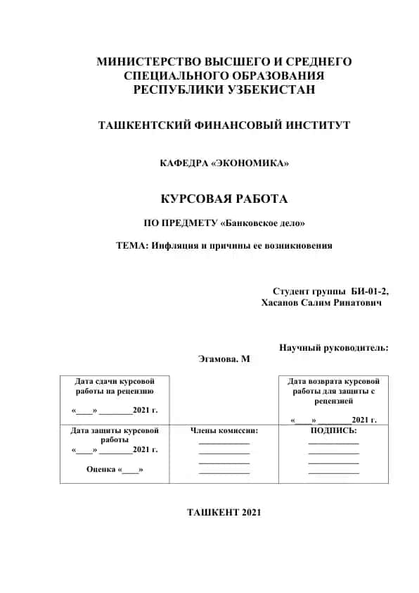Инфляция и причины ее возникновения