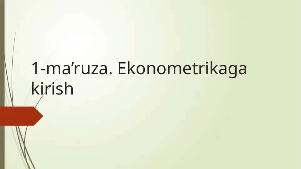 Ekonometrikaga kirish