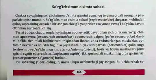 Suyak o'simtasining anatomiyasi