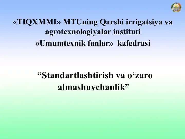 Standartlashtirish asoslari