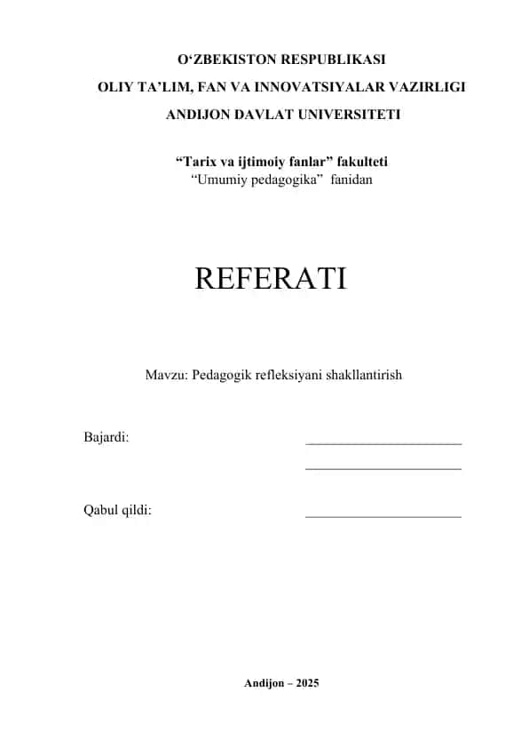 Pedagogik refleksiya