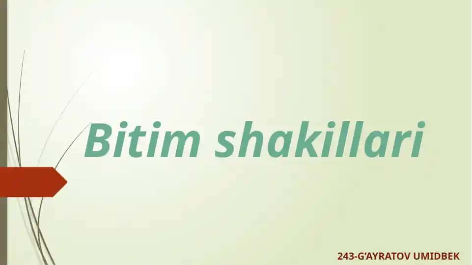 Bitim shakillari