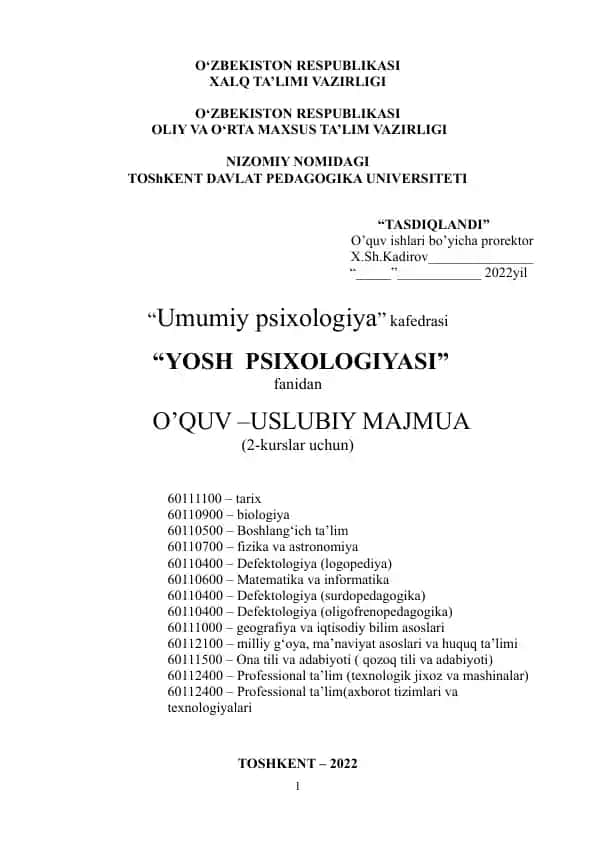 Yosh psixologiyasi