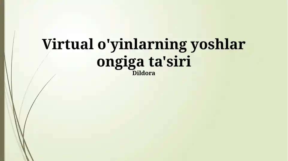 Virtual o'yinlarning yoshlar ongiga ta'siri