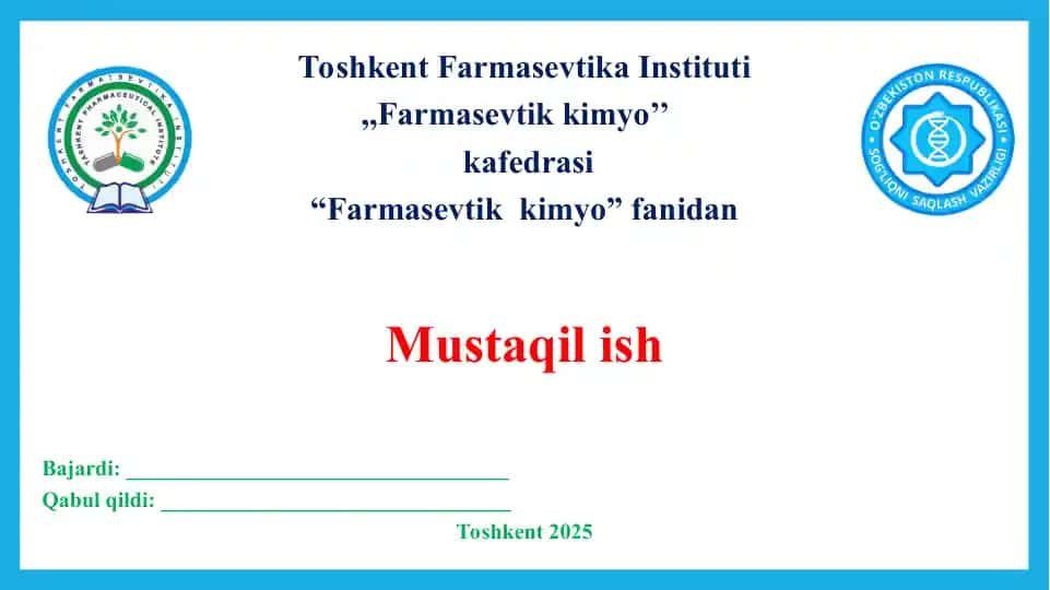 Dori vositalar tahlilida konduktometriya usulining qo′llanilishi. Taqdimot, 20 bet.