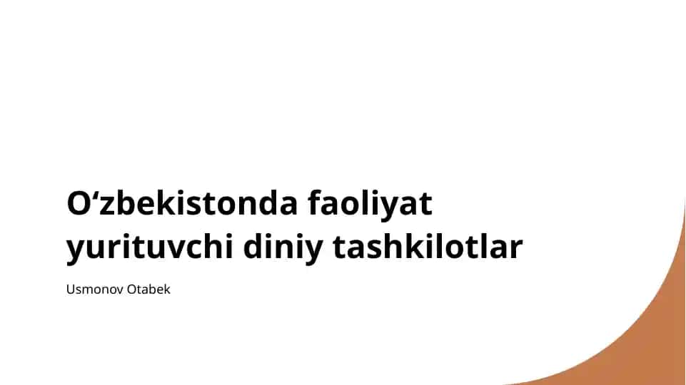 Oʻzbekistonda faoliyat yurituvchi diniy tashkilotlar