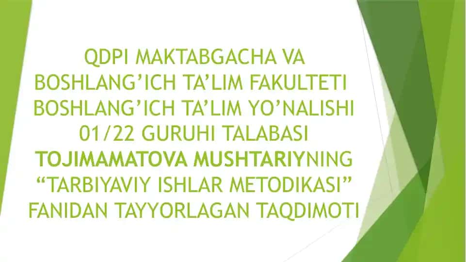 O’quvchilarni Do’stlik va O’rtoqlar Hissida Tarbiyalash