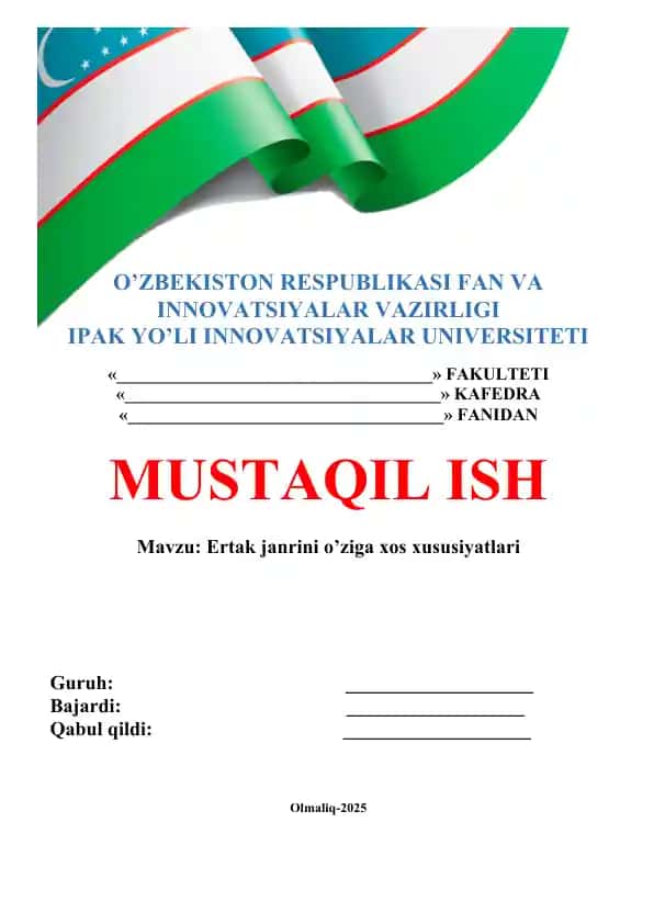 Ertak janrini o’ziga xos xususiyatlari